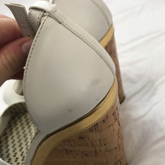 White peep toe wedges - Picture 6 of 6